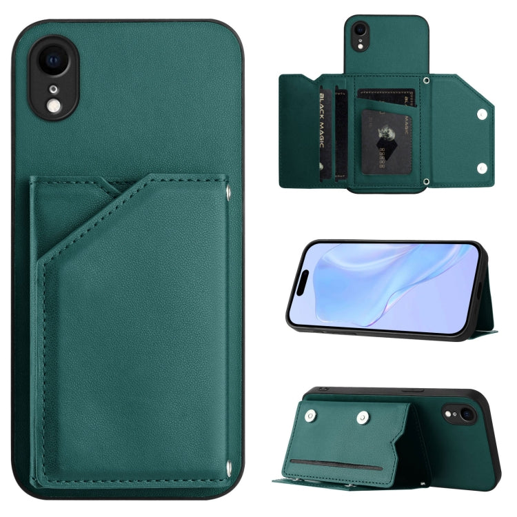 Custodia per telefono con quattro slot per carte Skin Feel e cinturino da polso, For iPhone X / XS, For iPhone XR, For iPhone XS Max, For iPhone 7 Plus / 8 Plus