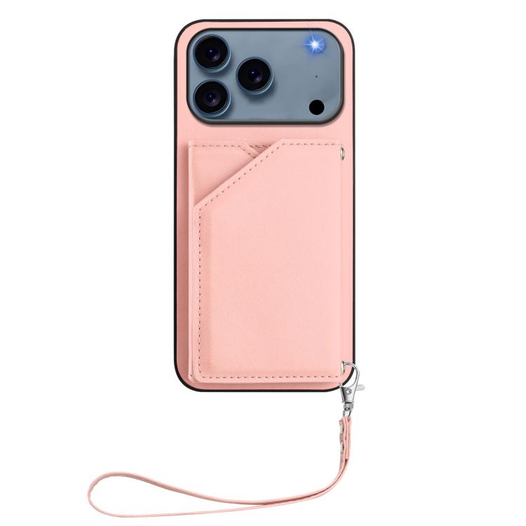 Custodia per telefono con quattro slot per carte Skin Feel e cinturino da polso, For iPhone 17 Pro Max, For iPhone 17 Pro, For iPhone 17, For iPhone Air