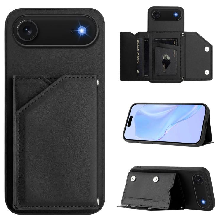 Custodia per telefono con quattro slot per carte Skin Feel e cinturino da polso, For iPhone 17 Pro Max, For iPhone 17 Pro, For iPhone 17, For iPhone Air