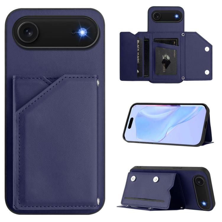 Custodia per telefono con quattro slot per carte Skin Feel e cinturino da polso, For iPhone 17 Pro Max, For iPhone 17 Pro, For iPhone 17, For iPhone Air