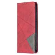 Custodia in pelle magnetica a rotazione orizzontale con struttura a rombo con supporto e slot per schede, For Xiaomi Redmi 9A, For Xiaomi Redmi 9C, For iPhone 12 mini, For iPhone 12 / 12 Pro