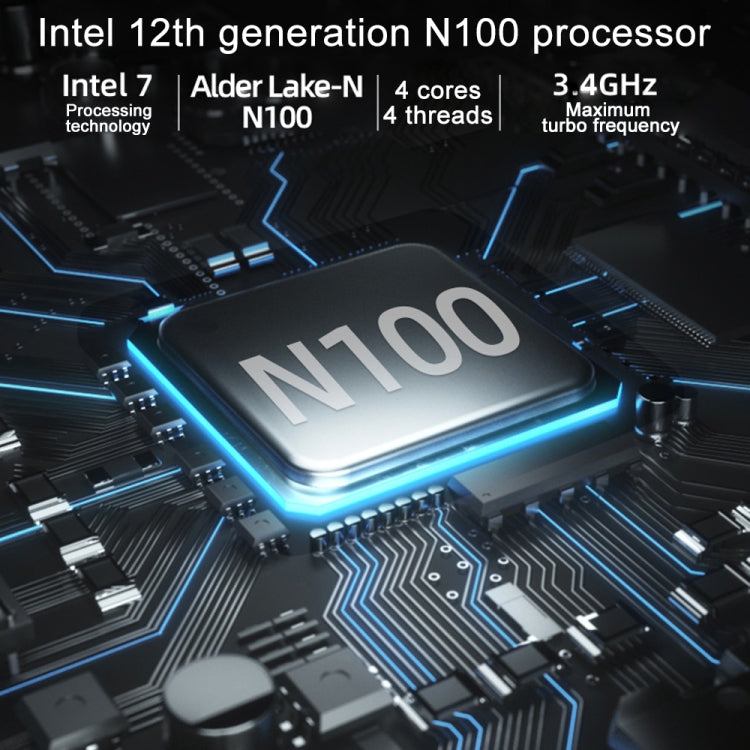 Jumper N100 II Mini PC, Intel 12a generazione Alder Lake-N N100 Quad-core 3.4GHz, RAM: 8GB, ROM: 256GB, supporto HDMI (spina UE), Jumper N100 II