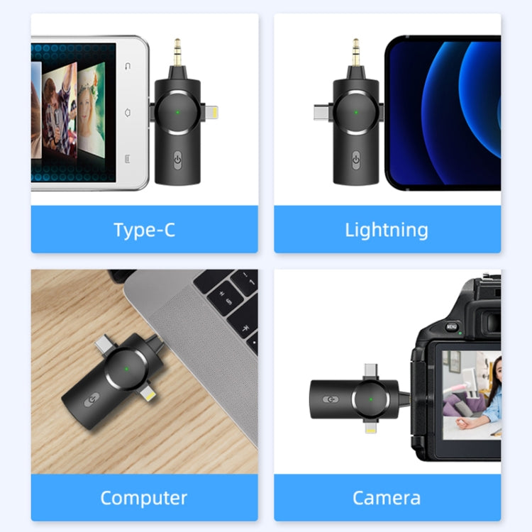 Microfono Lavalier Wireless con Ricevitore 3 in 1
