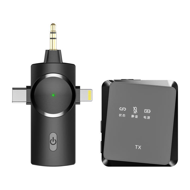 Microfono Lavalier wireless AP009 con ricevitore 3 in 1, One to One