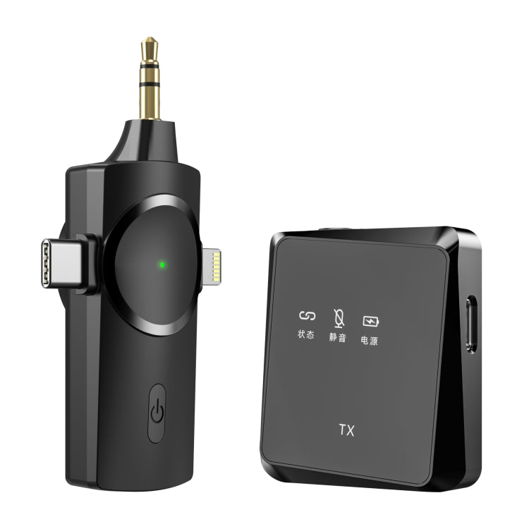 Microfono Lavalier wireless AP009 con ricevitore 3 in 1, One to One