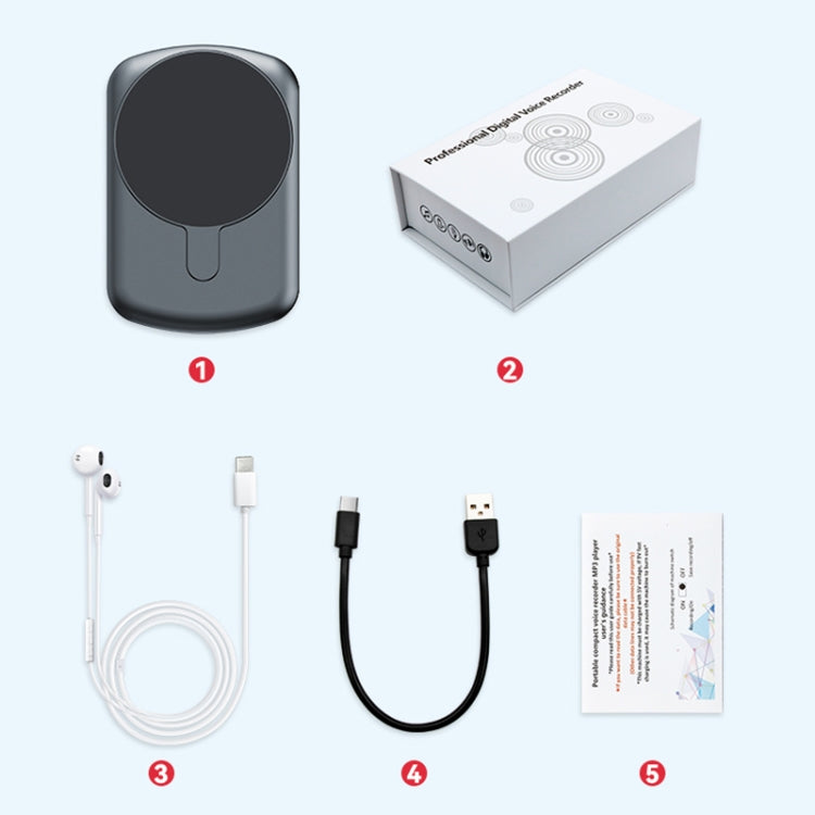 Registratore vocale magnetico A1A con memoria 8-128GB