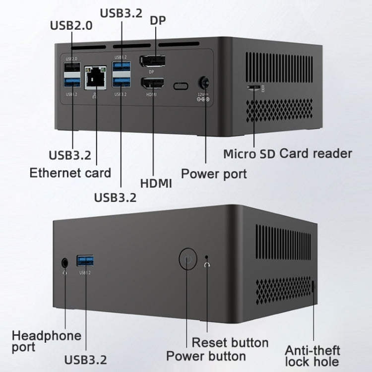 Jumper N305Hi Mini PC, Intel Alder Lake-N i3-N305 Octa-core 3.8GHz, RAM: 16GB, ROM: 512GB (spina UE), Jumper N305Hi