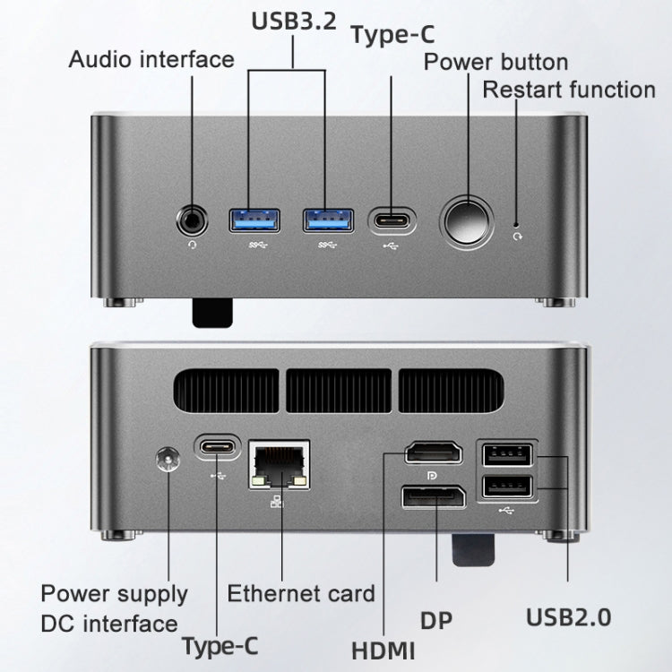 Jumper i5H Mini PC, Intel Alder Lake-N i5-12450H Octa-core 4.4GHz, RAM: 16GB, ROM: 512GB (spina UE), Jumper i5H