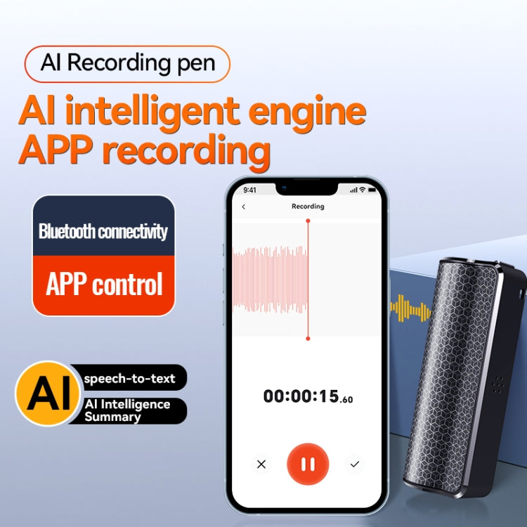 Penna registratore vocale Q70A con Bluetooth 8-128GB