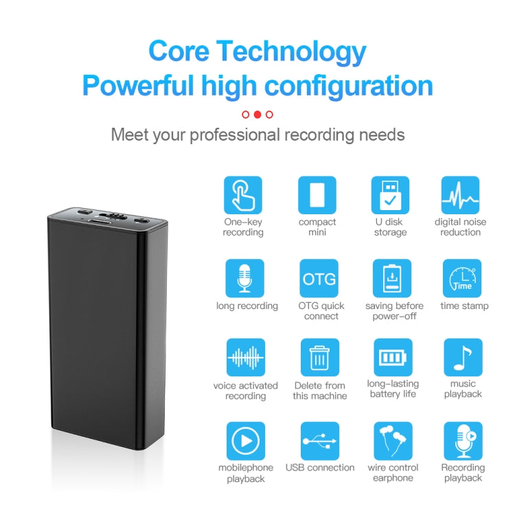 Penna registratore vocale magnetica Q65 4-64GB