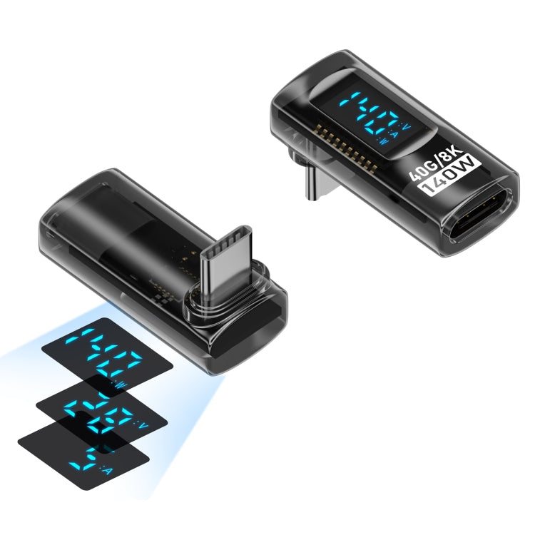 Adattatore stereo con display digitale da tipo C/USB-C a tipo C/USB-C PD 140W, Stereo Bend