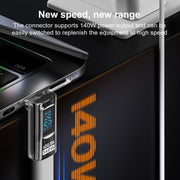 Adattatore stereo con display digitale da tipo C/USB-C a tipo C/USB-C PD 140W, Stereo Bend
