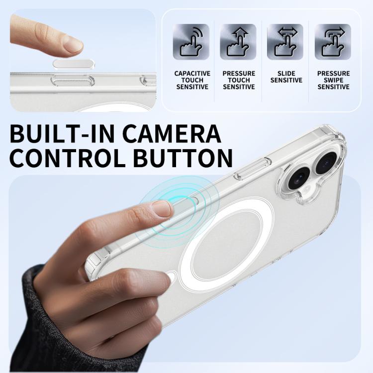 Pulsante di controllo della fotocamera Custodia trasparente per telefono MagSafe integrata, For iPhone 18, For iPhone 18 Pro, For iPhone 18 Pro Max, For iPhone 17 Pro Max, For iPhone 17 Pro, For iPhone 17, For iPhone Air, For iPhone 16 Pro Max         ...