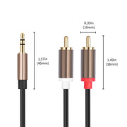 Connettore amplificatore per cavo audio da 3,5 mm maschio a 2 RCA maschio, 1m, 2m, 3m