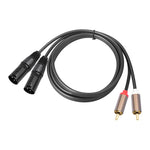 Cavo audio bilanciato da 2 RCA maschio a 2 XLR maschio, 1.5m, 3m