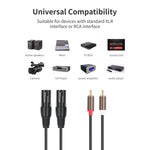 Cavo audio bilanciato da 2 RCA maschio a 2 XLR maschio, 1.5m, 3m