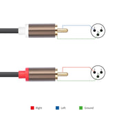 Cavo audio bilanciato da 2 RCA maschio a 2 XLR maschio, 1.5m, 3m