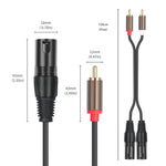 Cavo audio bilanciato da 2 RCA maschio a 2 XLR maschio, 1.5m, 3m