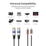 Cavo audio da 2 RCA maschio a 2 XLR 3 pin maschio, 1.5m, 3m