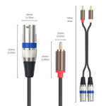 Cavo audio da 2 RCA maschio a 2 XLR 3 pin maschio, 1.5m, 3m