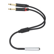 Cavo audio stereo TRS 6,35 mm femmina a doppio maschio tipo Y