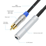 Cavo audio stereo TRS femmina da 6,35 mm 1/4 a doppio RCA maschio tipo Y, 6.35mm F to 2 RCA