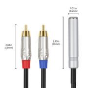 Cavo audio stereo 6,35 mm femmina a 2 RCA maschio tipo Y