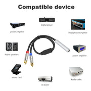 Cavo audio stereo 6,35 mm femmina a 2 RCA maschio tipo Y