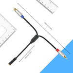 Cavo audio stereo TRS femmina da 3,5 mm 1/8 a doppio RCA maschio tipo Y, 3.5mm F to 2 RCA