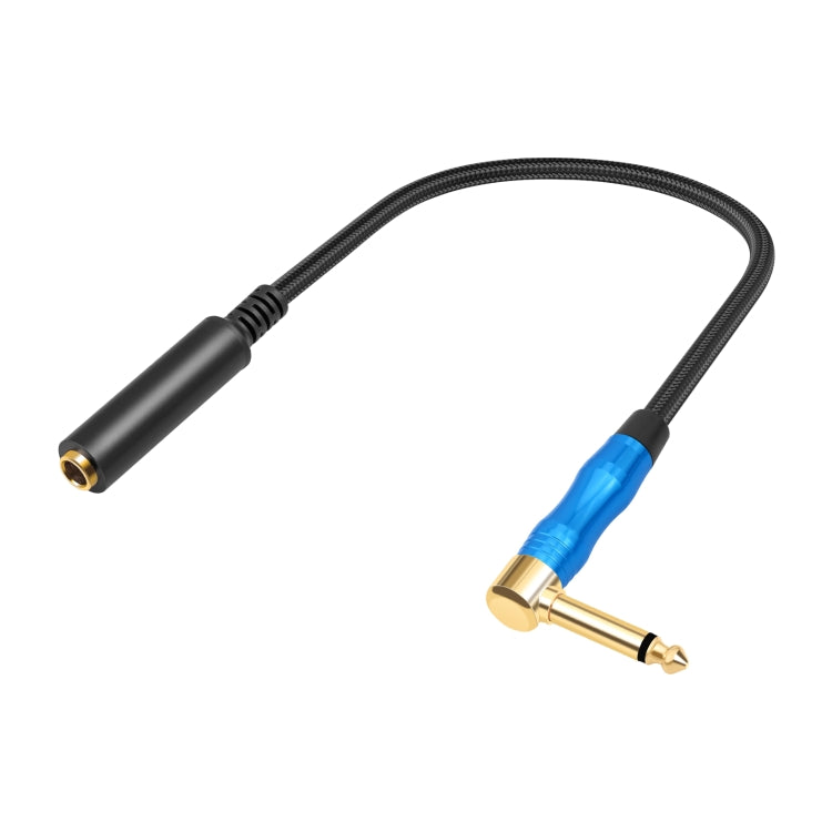 Cavo audio per chitarra elettrica da 6,35 mm 1/4 TRS maschio mono gomito a femmina, 0.3m, 1m, 1.8m