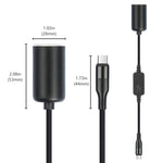 Cavo di alimentazione per presa accendisigari da auto tipo C da 5 V a 12 V con display di tensione, 0.3m, 1m
