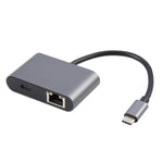 Adattatore USB-C 4 in 1 con Ethernet RJ45, 2 USB e PD