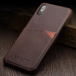 Custodia in pelle QIALINO per iPhone X e XS con slot carte