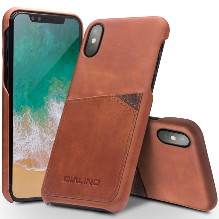 Custodia in pelle QIALINO per iPhone X e XS con slot carte