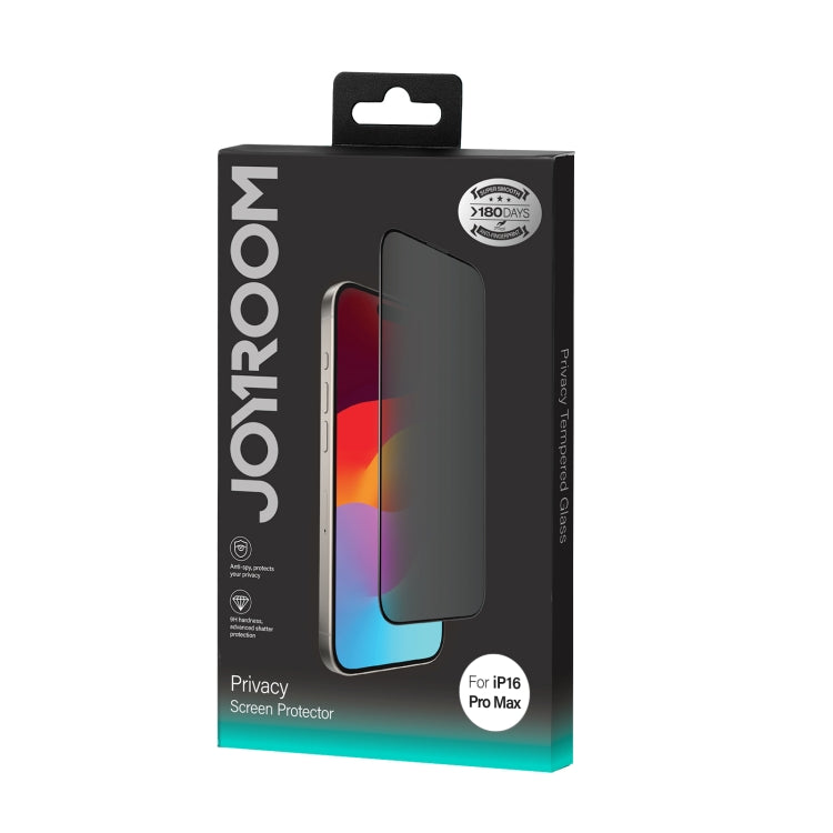Pellicola in vetro temperato per la privacy a schermo intero JOYROOM Zero Sense Series 2.5D, For iPhone 16 Pro Max, For iPhone 16 Pro, For iPhone 16 Plus / 15 Plus, For iPhone 16 / 15