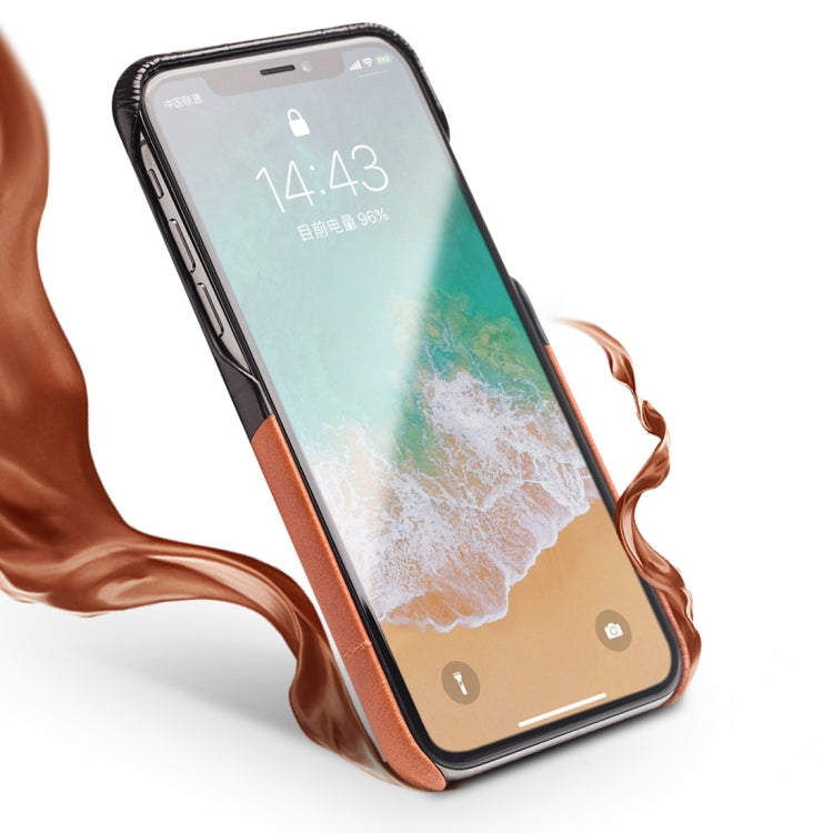Custodia in pelle per iPhone X e XS con texture coccodrillo