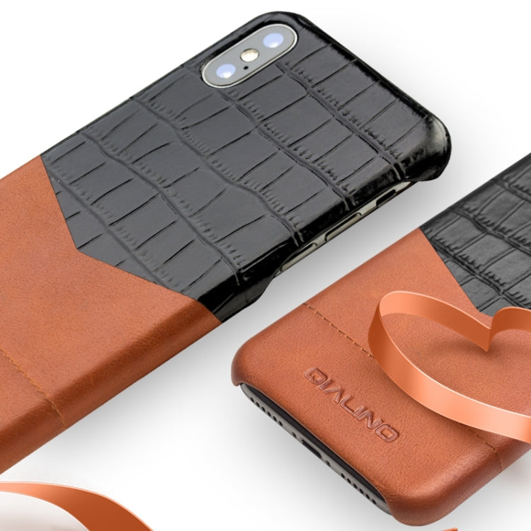 Custodia in pelle per iPhone X e XS con texture coccodrillo