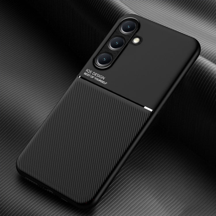 Custodia per telefono in TPU ibrida in PC magnetico con grana a strisce inclinate classica, For Samsung Galaxy A16 4G, For Samsung Galaxy A06 4G