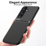 Custodia per telefono in TPU ibrida in PC magnetico con grana a strisce inclinate classica, For Samsung Galaxy A16 4G, For Samsung Galaxy A06 4G