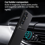 Custodia per telefono in TPU ibrida in PC magnetico con grana a strisce inclinate classica, For Samsung Galaxy A16 4G, For Samsung Galaxy A06 4G
