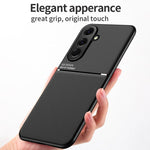 Custodia per telefono in TPU ibrida in PC magnetico con grana a strisce inclinate classica, For Samsung Galaxy A57 5G, For Samsung Galaxy A37 5G, For Samsung Galaxy A17 5G, For Samsung Galaxy A56 5G, For Samsung Galaxy A26 5G, For Samsung Galaxy A36