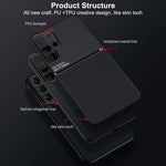 Custodia per telefono in TPU ibrida in PC magnetico con grana a strisce inclinate classica, For Samsung Galaxy S26+ 5G, For Samsung Galaxy S26 Ultra 5G, For Samsung Galaxy S26 5G, For Samsung Galaxy S25 Edge 5G, For Samsung Galaxy S25 5G               ...