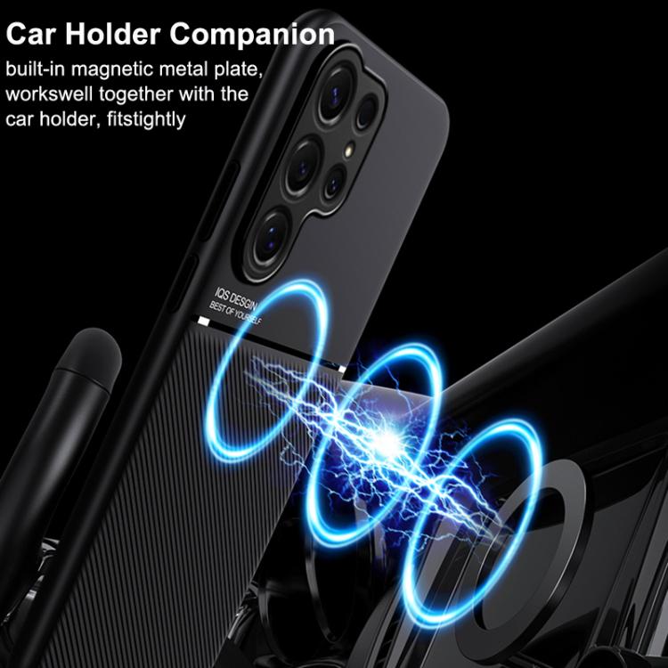 Custodia per telefono in TPU ibrida in PC magnetico con grana a strisce inclinate classica, For Samsung Galaxy S26+ 5G, For Samsung Galaxy S26 Ultra 5G, For Samsung Galaxy S26 5G, For Samsung Galaxy S25 Edge 5G, For Samsung Galaxy S25 5G               ...