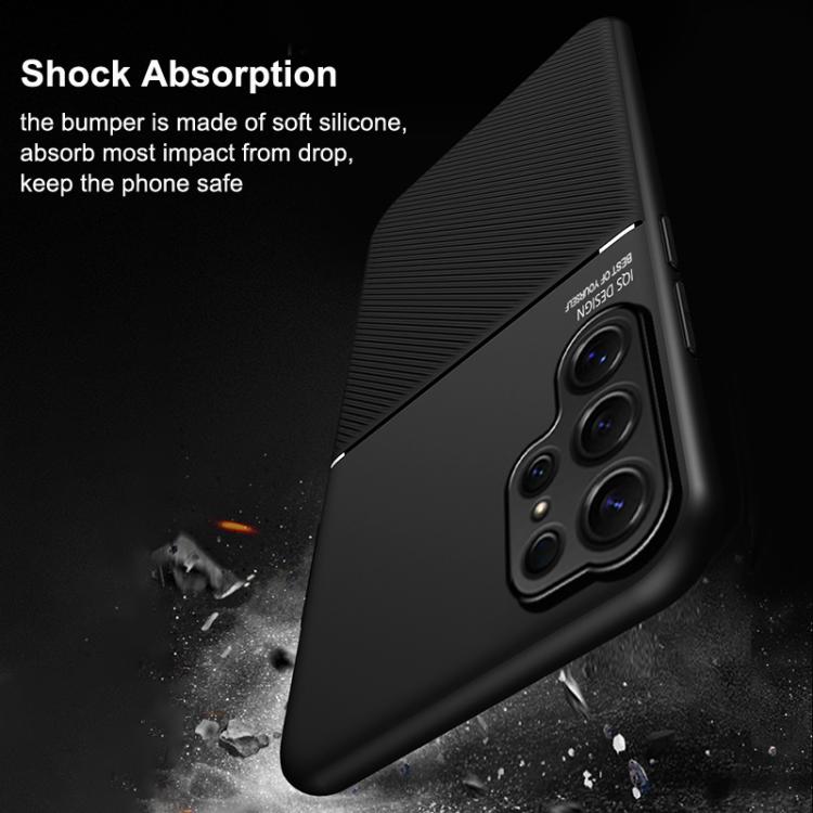Custodia per telefono in TPU ibrida in PC magnetico con grana a strisce inclinate classica, For Samsung Galaxy S26+ 5G, For Samsung Galaxy S26 Ultra 5G, For Samsung Galaxy S26 5G, For Samsung Galaxy S25 Edge 5G, For Samsung Galaxy S25 5G               ...