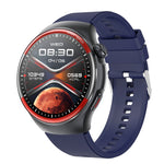 T82 1.43 pollici schermo rotondo BT Call Smart Watch, frequenza cardiaca / pressione sanguigna / ossigeno nel sangue / sonno / zucchero nel sangue / HRV / Metope / SOS, Silicone Black, Silicone Red, Silicone Blue, Leather Brown, Leather Black          ...