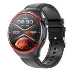 T82 1.43 pollici schermo rotondo BT Call Smart Watch, frequenza cardiaca / pressione sanguigna / ossigeno nel sangue / sonno / zucchero nel sangue / HRV / Metope / SOS, Silicone Black, Silicone Red, Silicone Blue, Leather Brown, Leather Black          ...