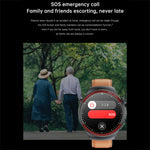 T82 1.43 pollici schermo rotondo BT Call Smart Watch, frequenza cardiaca / pressione sanguigna / ossigeno nel sangue / sonno / zucchero nel sangue / HRV / Metope / SOS, Silicone Black, Silicone Red, Silicone Blue, Leather Brown, Leather Black          ...