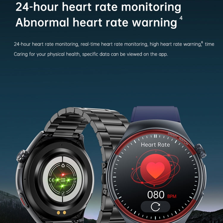 T82 1.43 pollici schermo rotondo BT Call Smart Watch, frequenza cardiaca / pressione sanguigna / ossigeno nel sangue / sonno / zucchero nel sangue / HRV / Metope / SOS, Silicone Black, Silicone Red, Silicone Blue, Leather Brown, Leather Black          ...