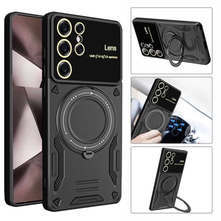 Custodia per telefono con supporto MagSafe per finestra grande, For Samsung Galaxy S26 Ultra 5G, For Samsung Galaxy S25 Ultra 5G, For Samsung Galaxy S24 Ultra 5G, For Samsung Galaxy S22 Ultra 5G