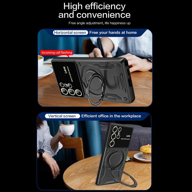 Custodia per telefono con supporto MagSafe per finestra grande, For Samsung Galaxy S26 Ultra 5G, For Samsung Galaxy S25 Ultra 5G, For Samsung Galaxy S24 Ultra 5G, For Samsung Galaxy S22 Ultra 5G